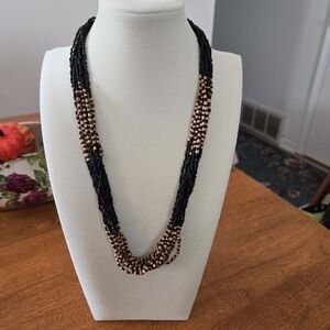 Black and Gold Beaded Necklace